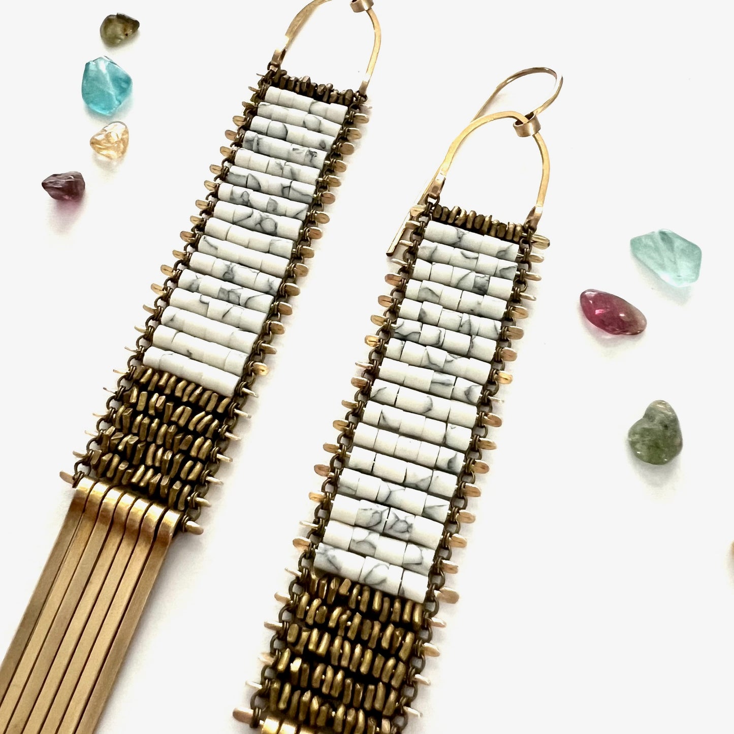 Demimonde White Howlite Tapestry Earrings