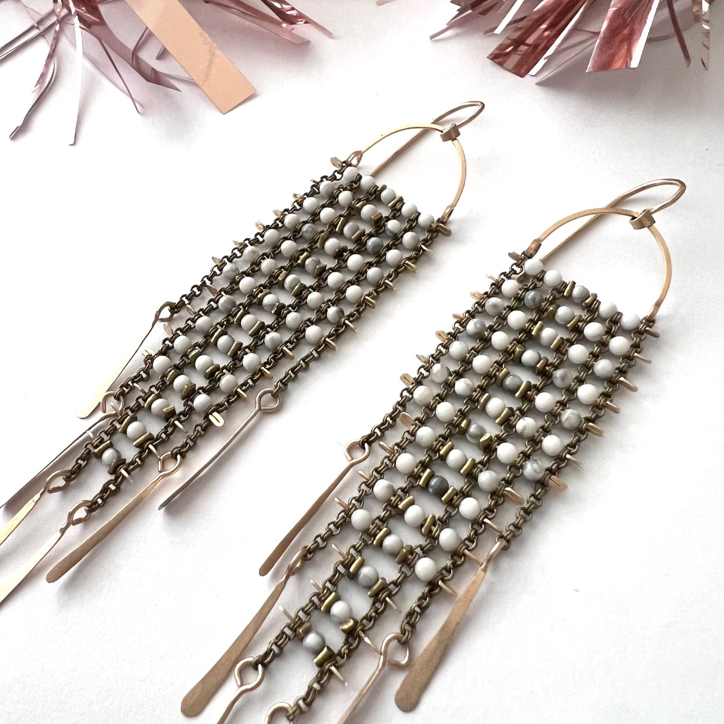 Demimonde White Howlite Sky Dancer Earrings