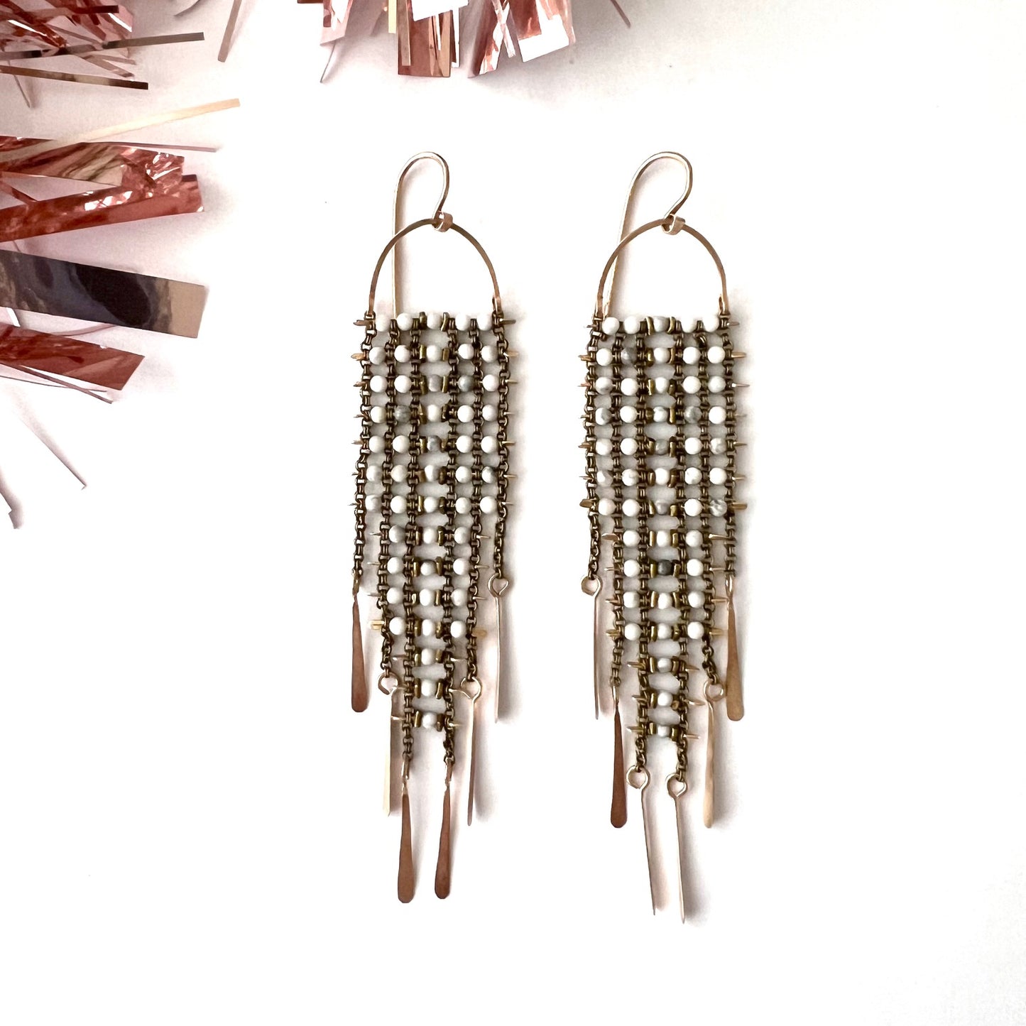 Demimonde White Howlite Sky Dancer Earrings