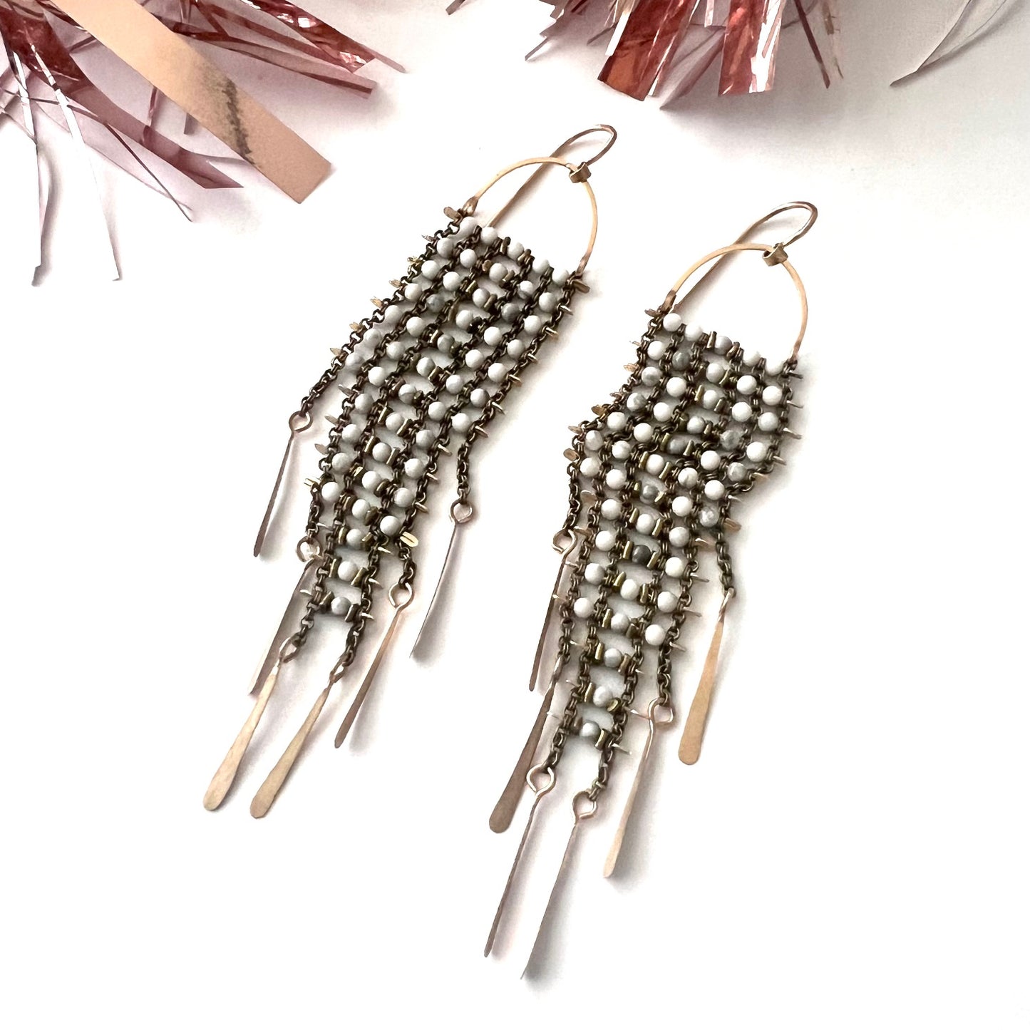 Demimonde White Howlite Sky Dancer Earrings