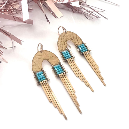 Demimonde Blue Turquoise Arcus Earrings