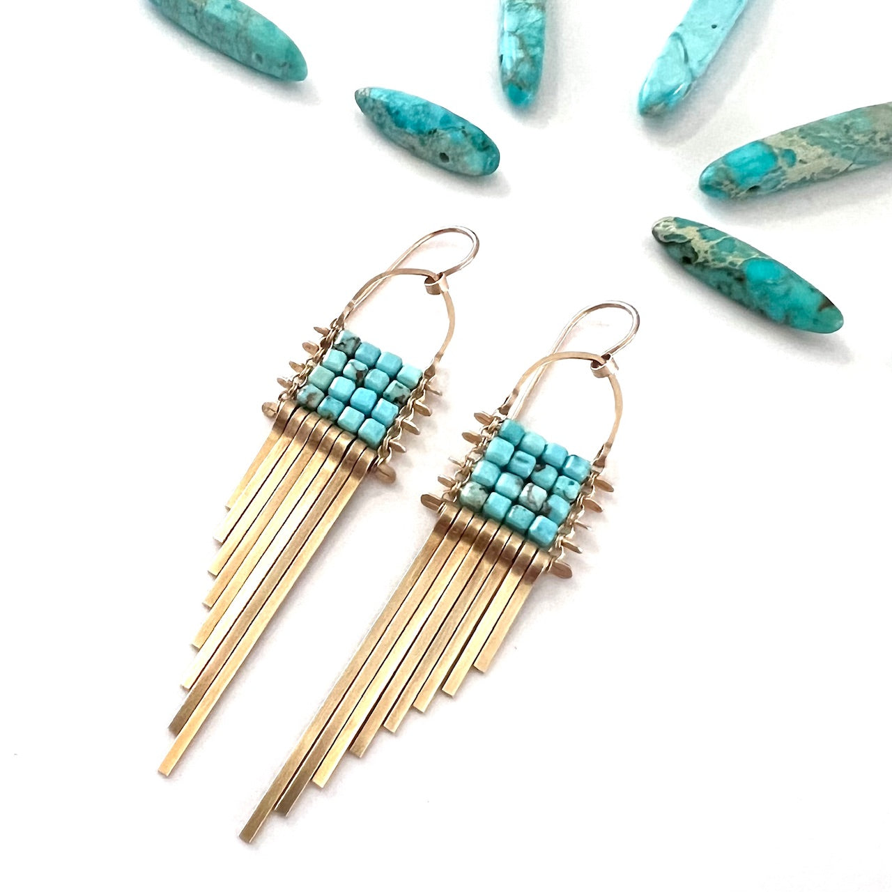 Demimonde Blue Turquoise Asymmetrical Earrings