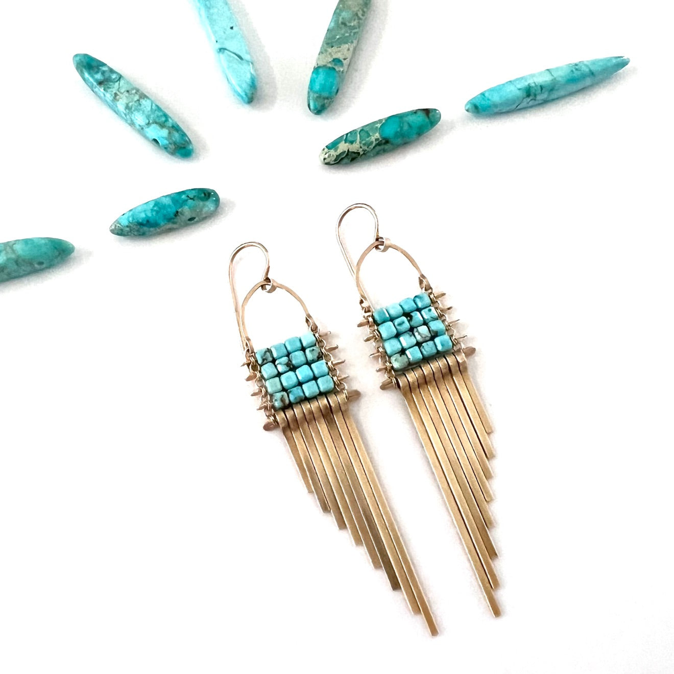 Demimonde Blue Turquoise Asymmetrical Earrings