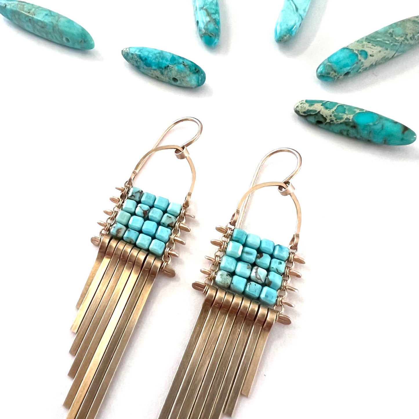 Demimonde Blue Turquoise Asymmetrical Earrings