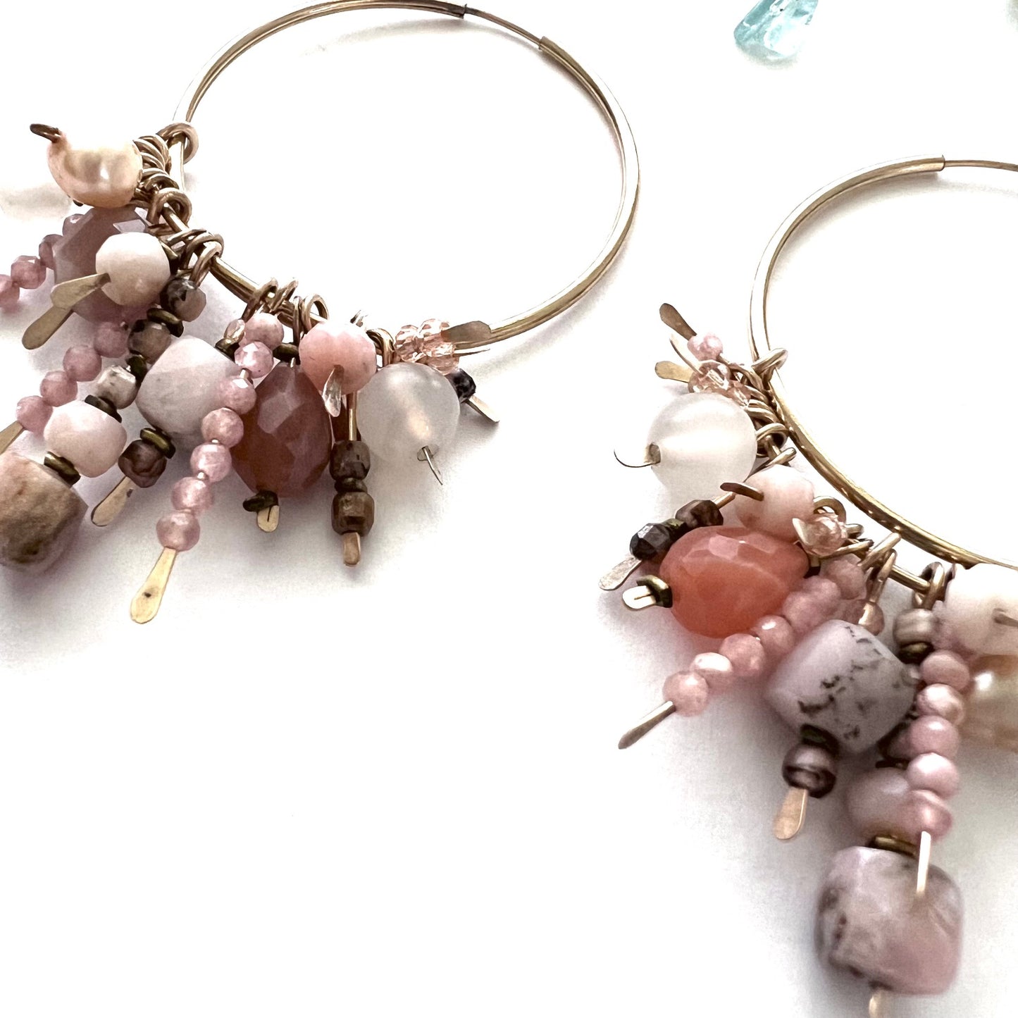 Demimonde Mixed Gemstone 14k Gold Fill Hoops