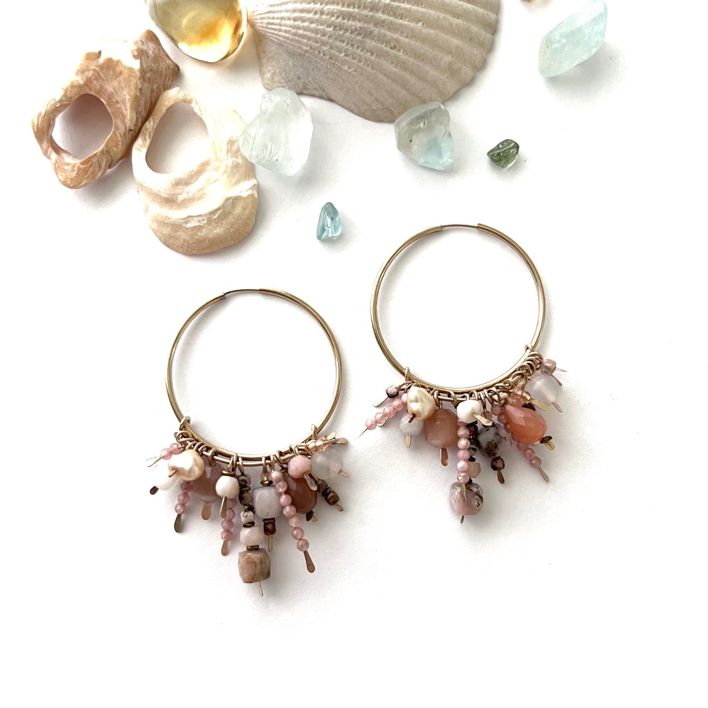 Demimonde Mixed Gemstone 14k Gold Fill Hoops