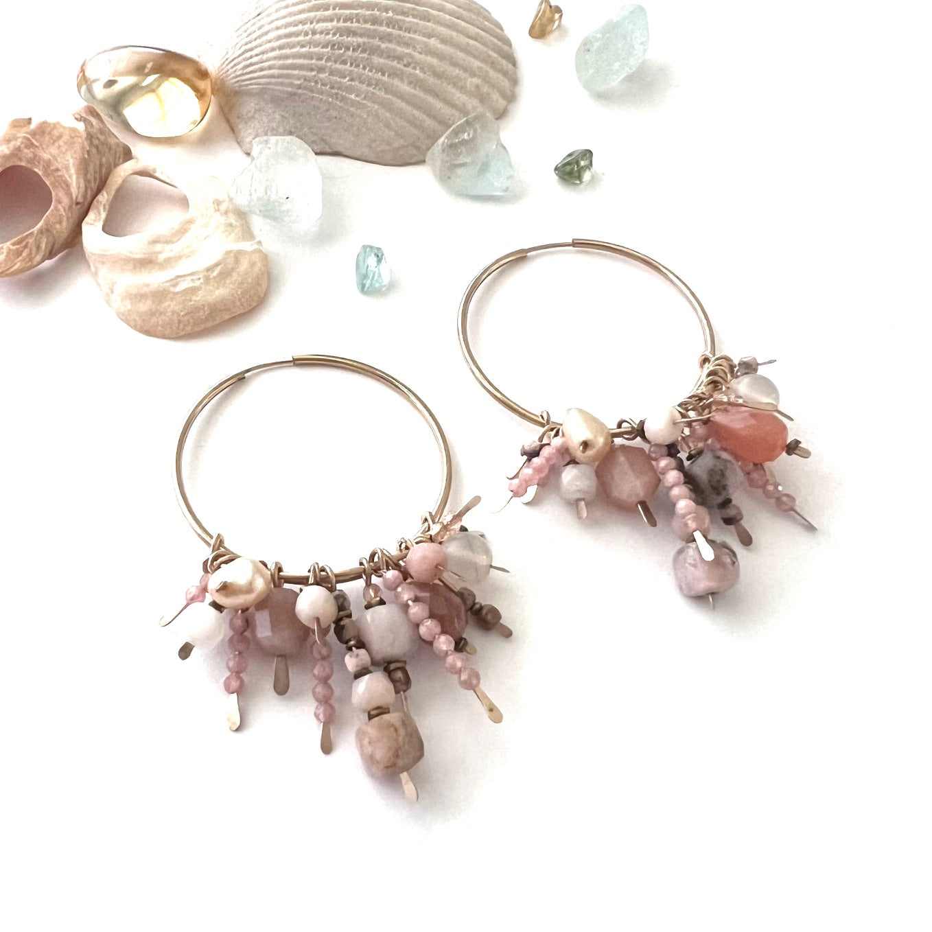 Demimonde Mixed Gemstone 14k Gold Fill Hoops