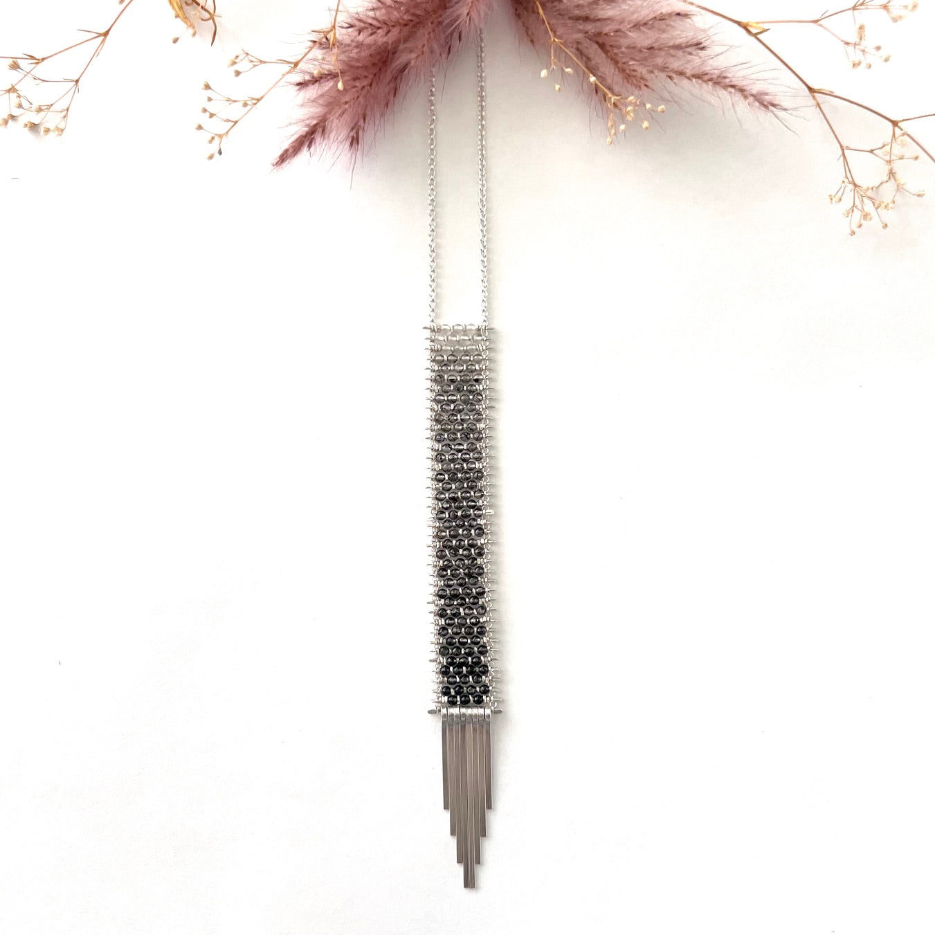 Demiomonde Ombre Rutile Quartz and Silver Necklace