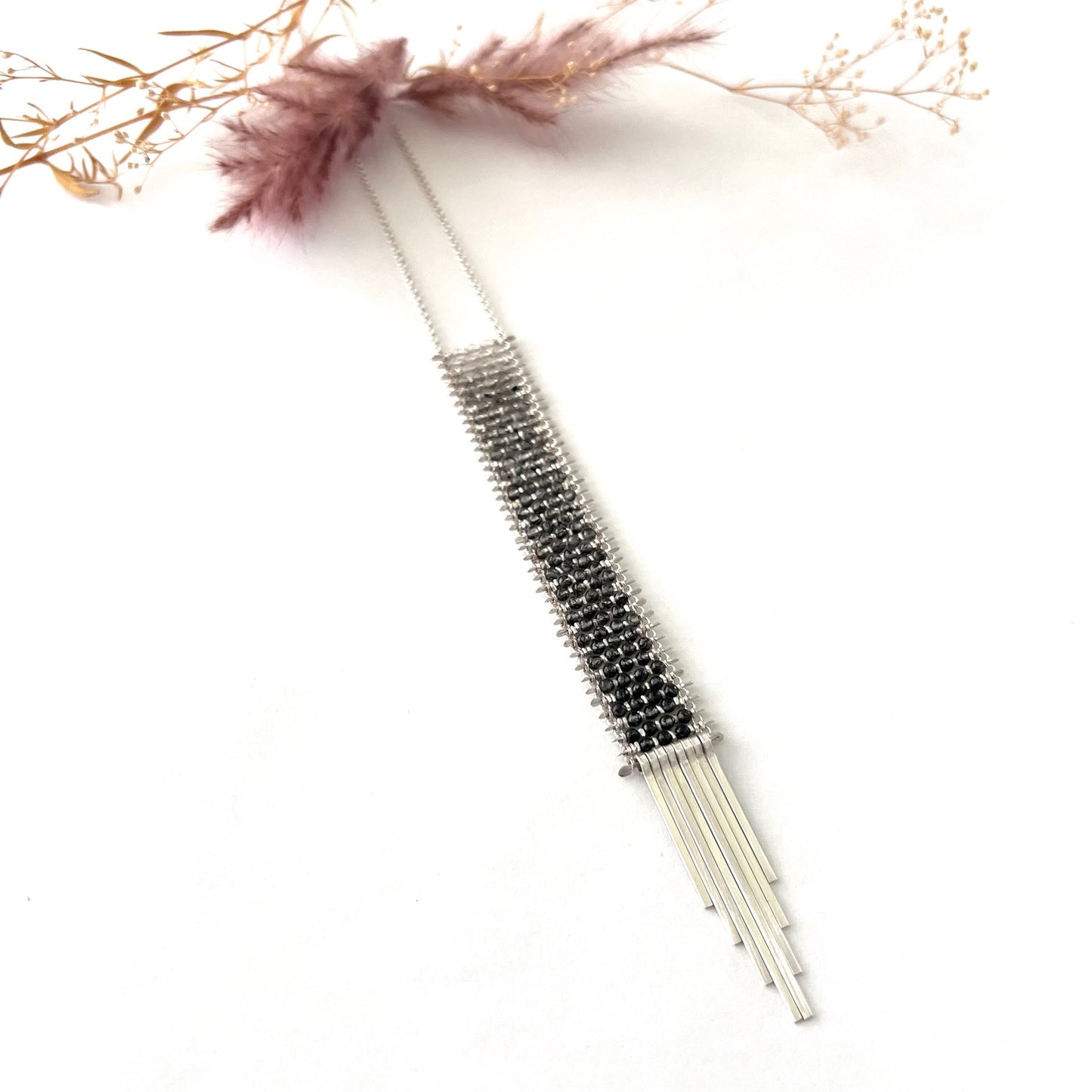 Demiomonde Ombre Rutile Quartz and Silver Necklace
