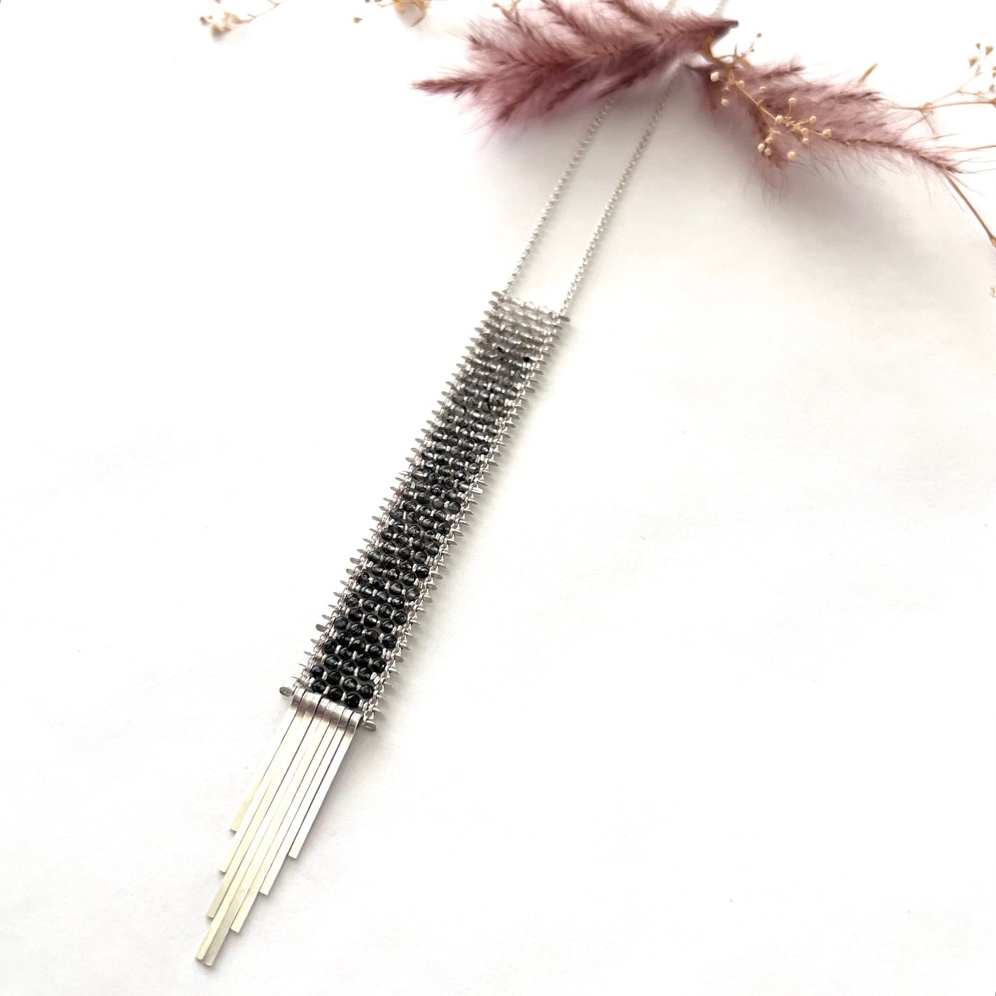Demiomonde Ombre Rutile Quartz and Silver Necklace