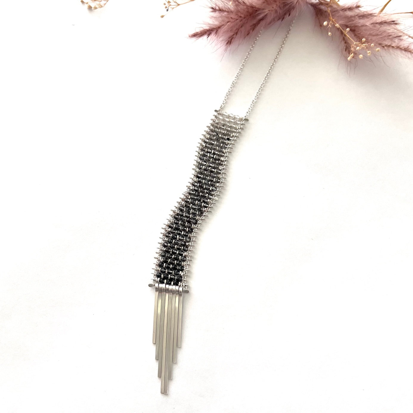 Demiomonde Ombre Rutile Quartz and Silver Necklace