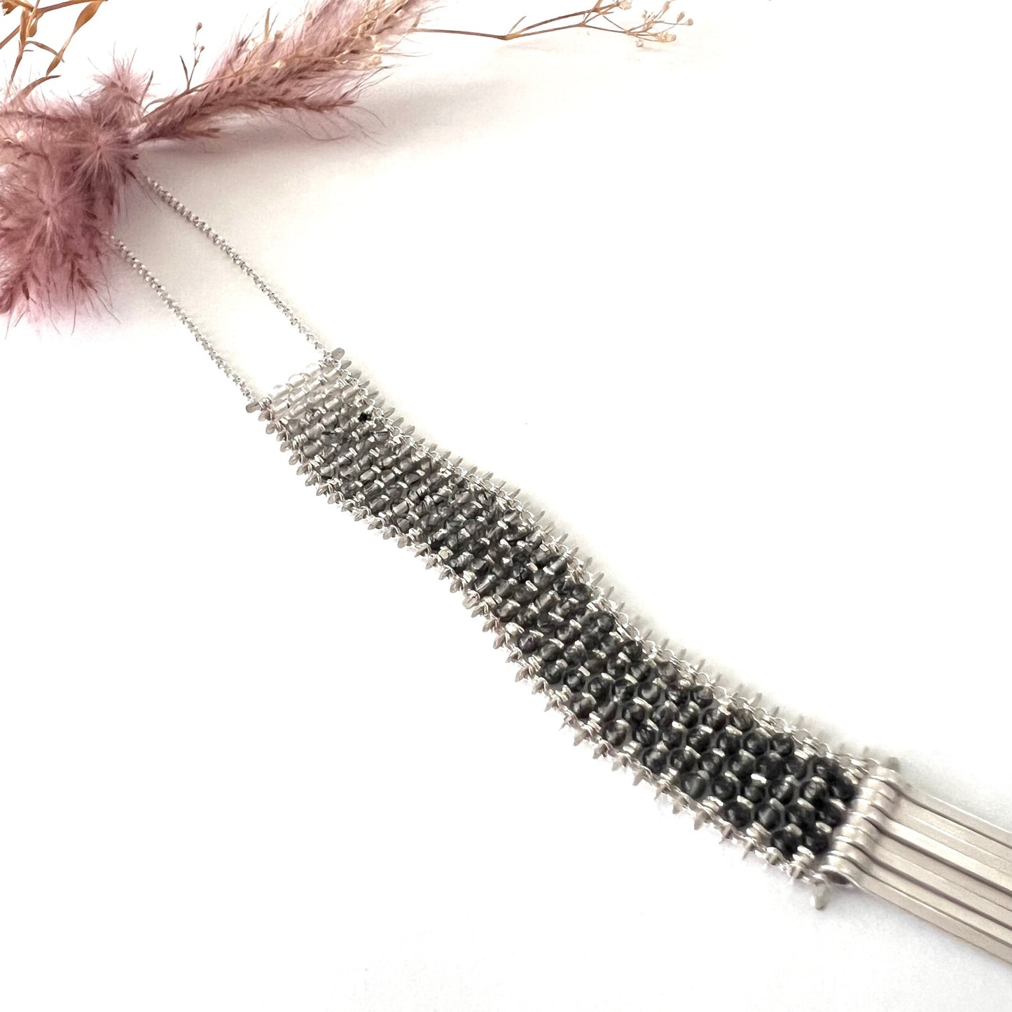Demiomonde Ombre Rutile Quartz and Silver Necklace