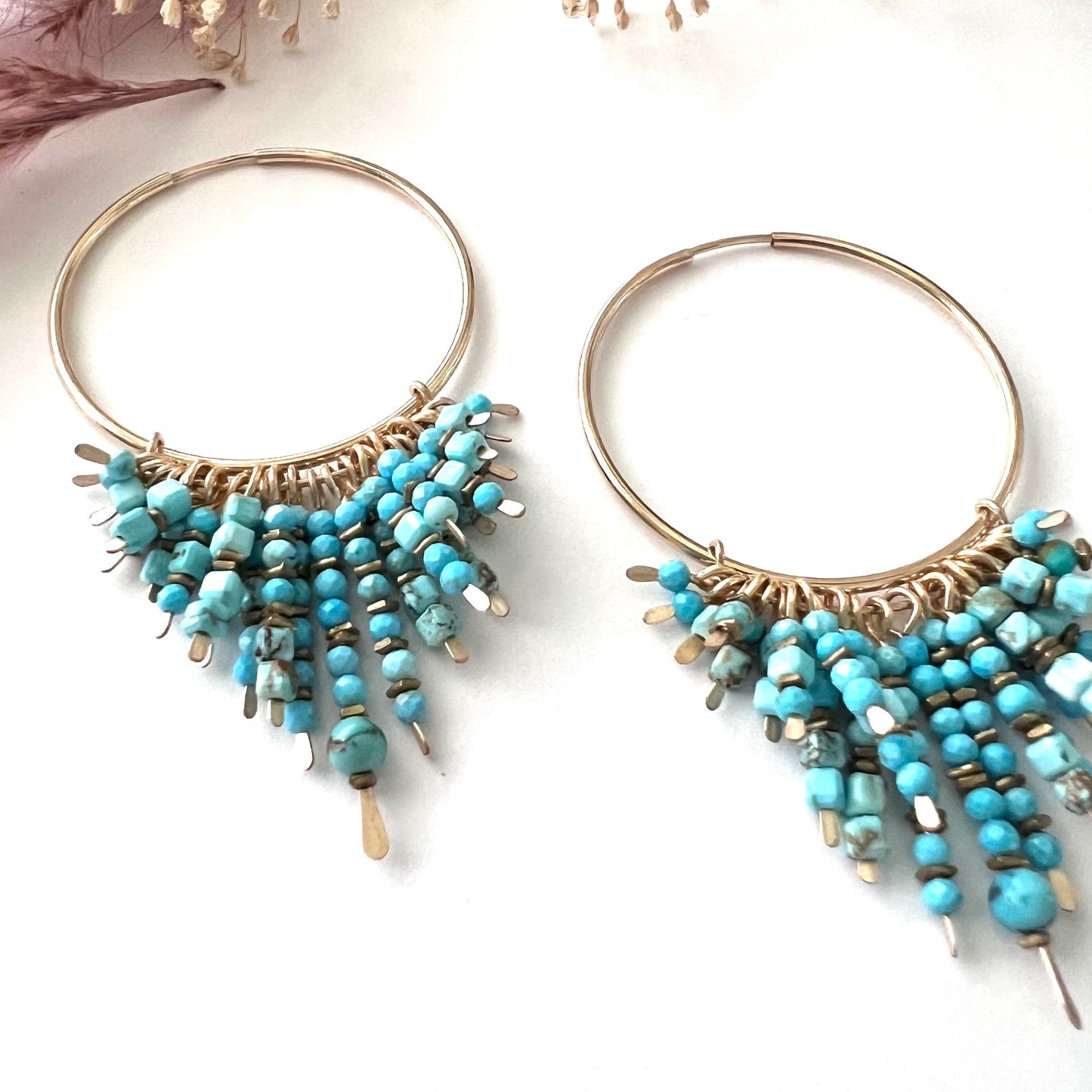 Demimonde Turquoise Cluster Hoop Earrings