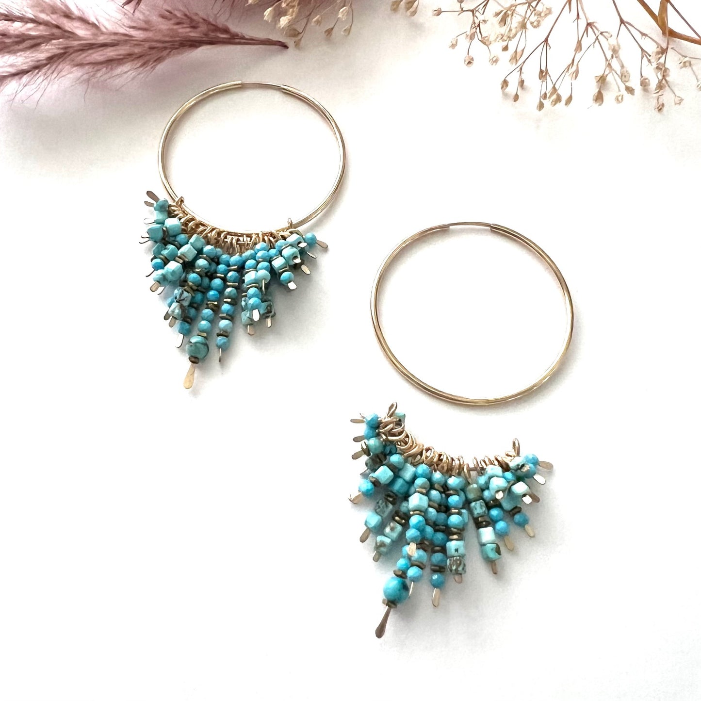 Demimonde Turquoise Cluster Hoop Earrings