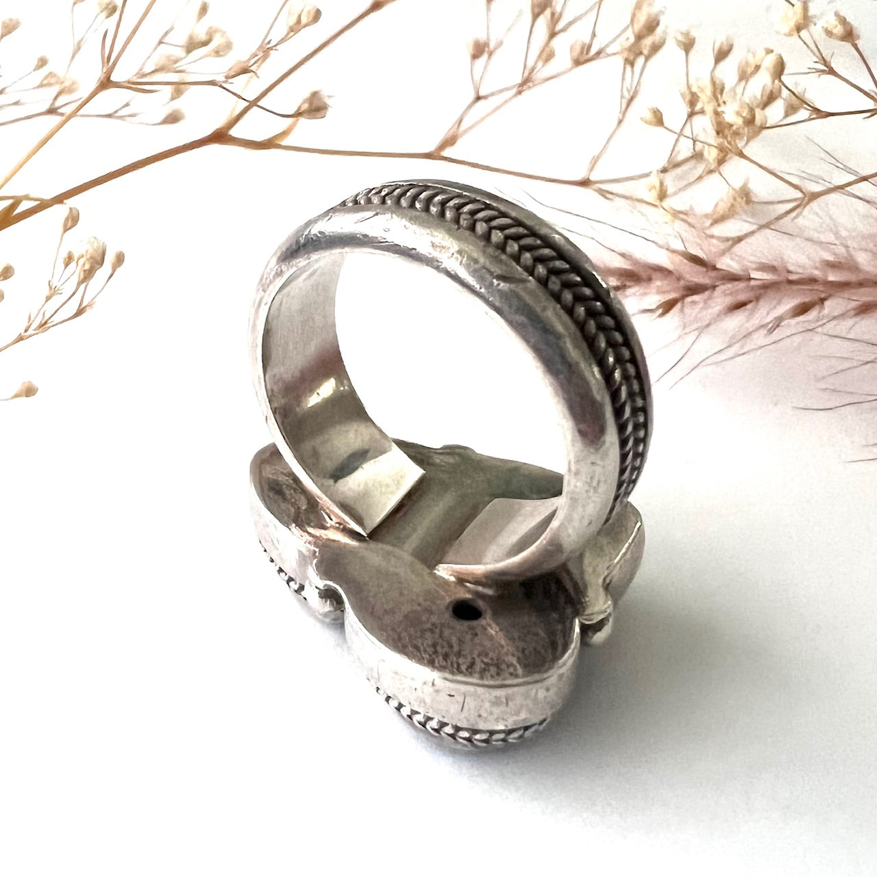 Vintage Silver Multi Stone Iolite, Amethyst and Blue Topaz Ring