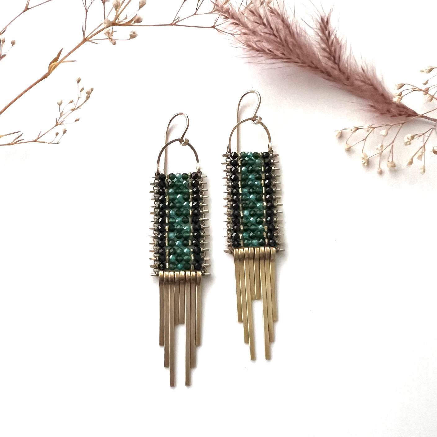 Demimonde Emerald Green Tapestry Earrings