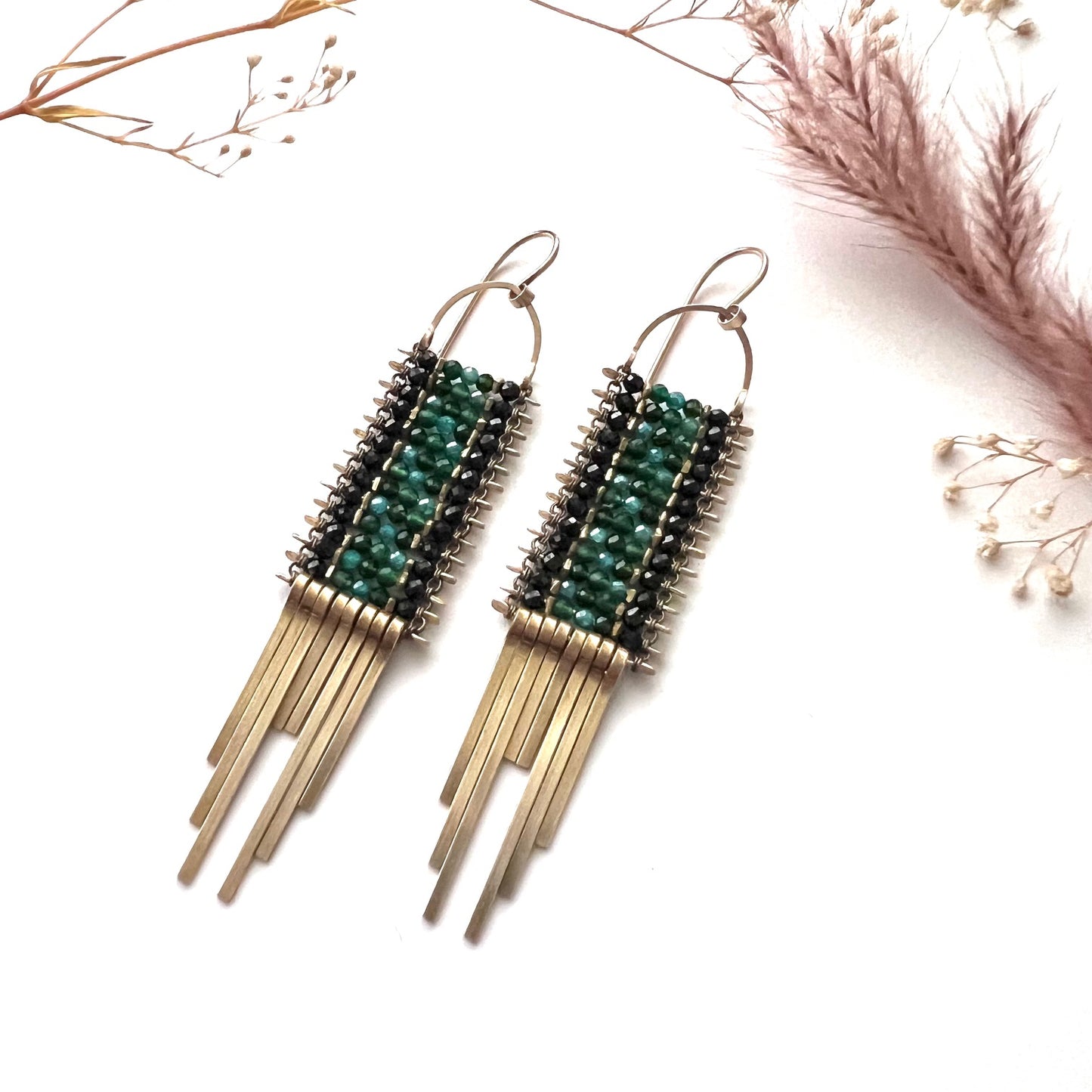 Demimonde Emerald Green Tapestry Earrings