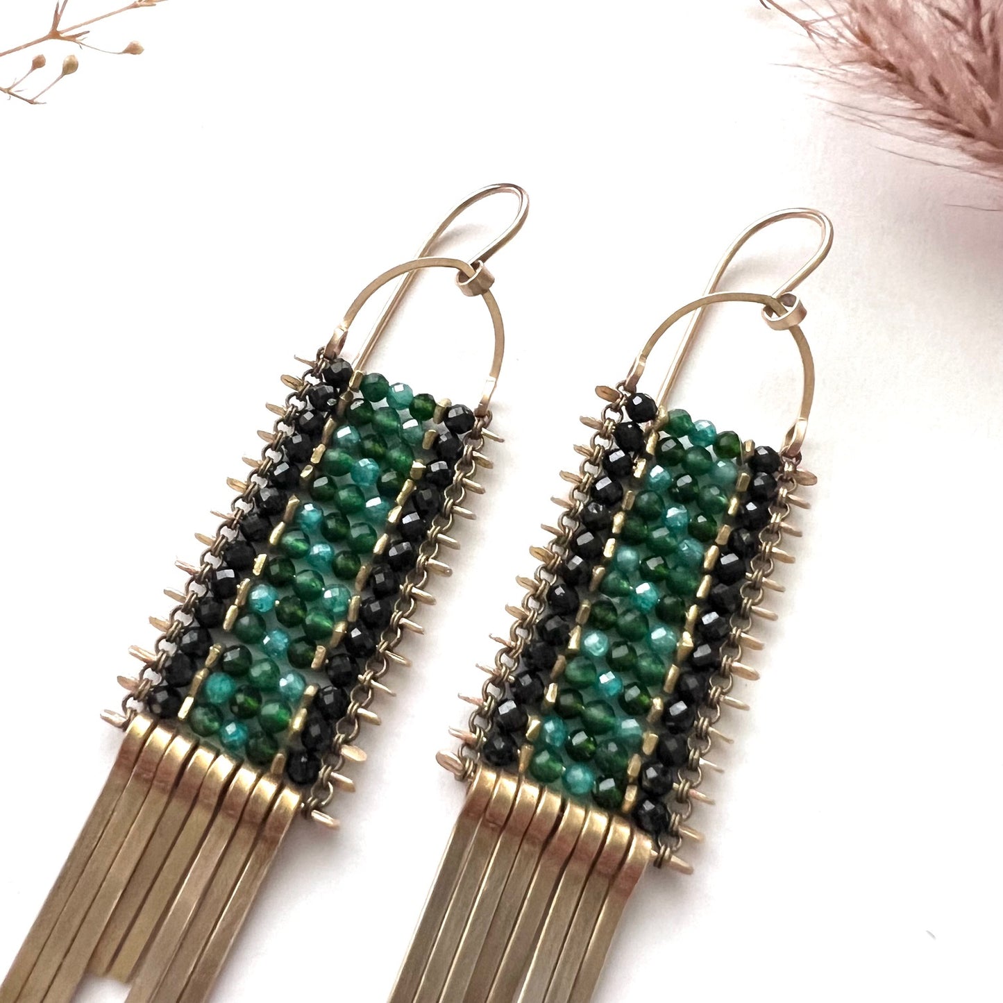 Demimonde Emerald Green Tapestry Earrings