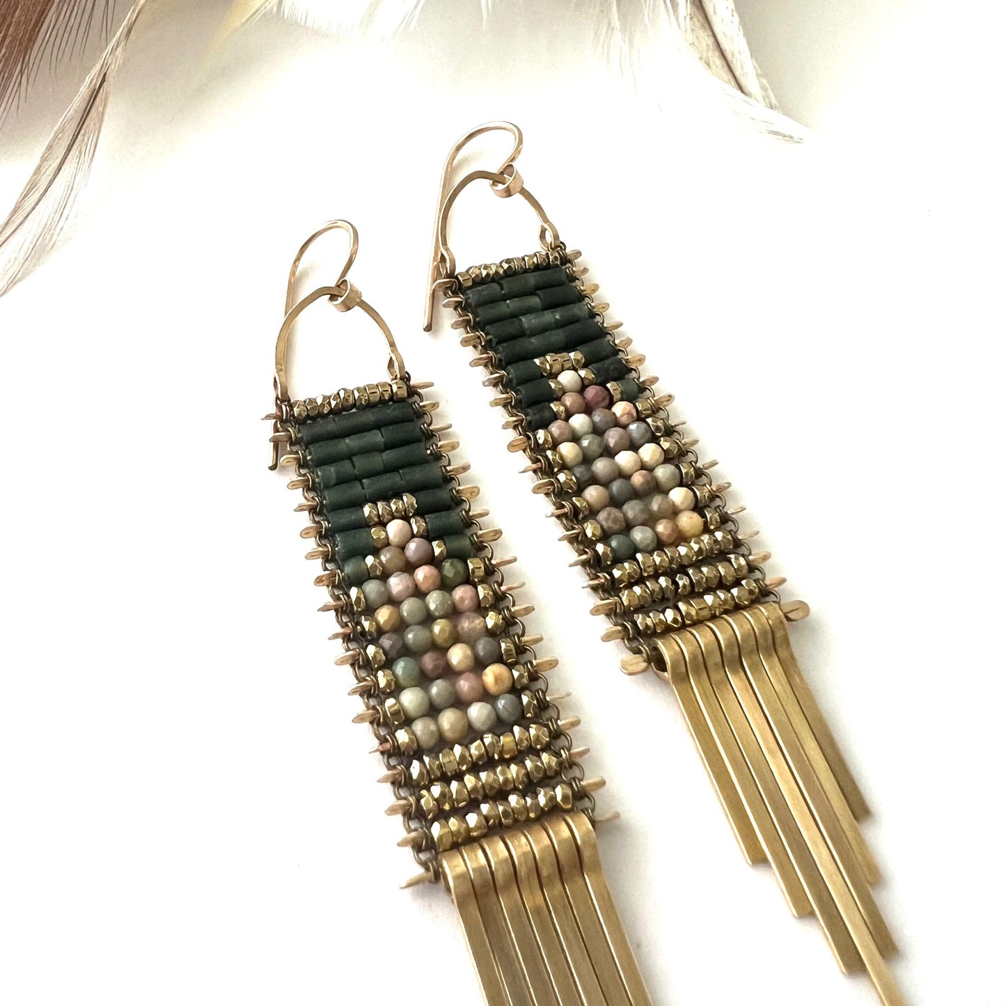 Demimonde Jade and Jasper Tapestry Earrings
