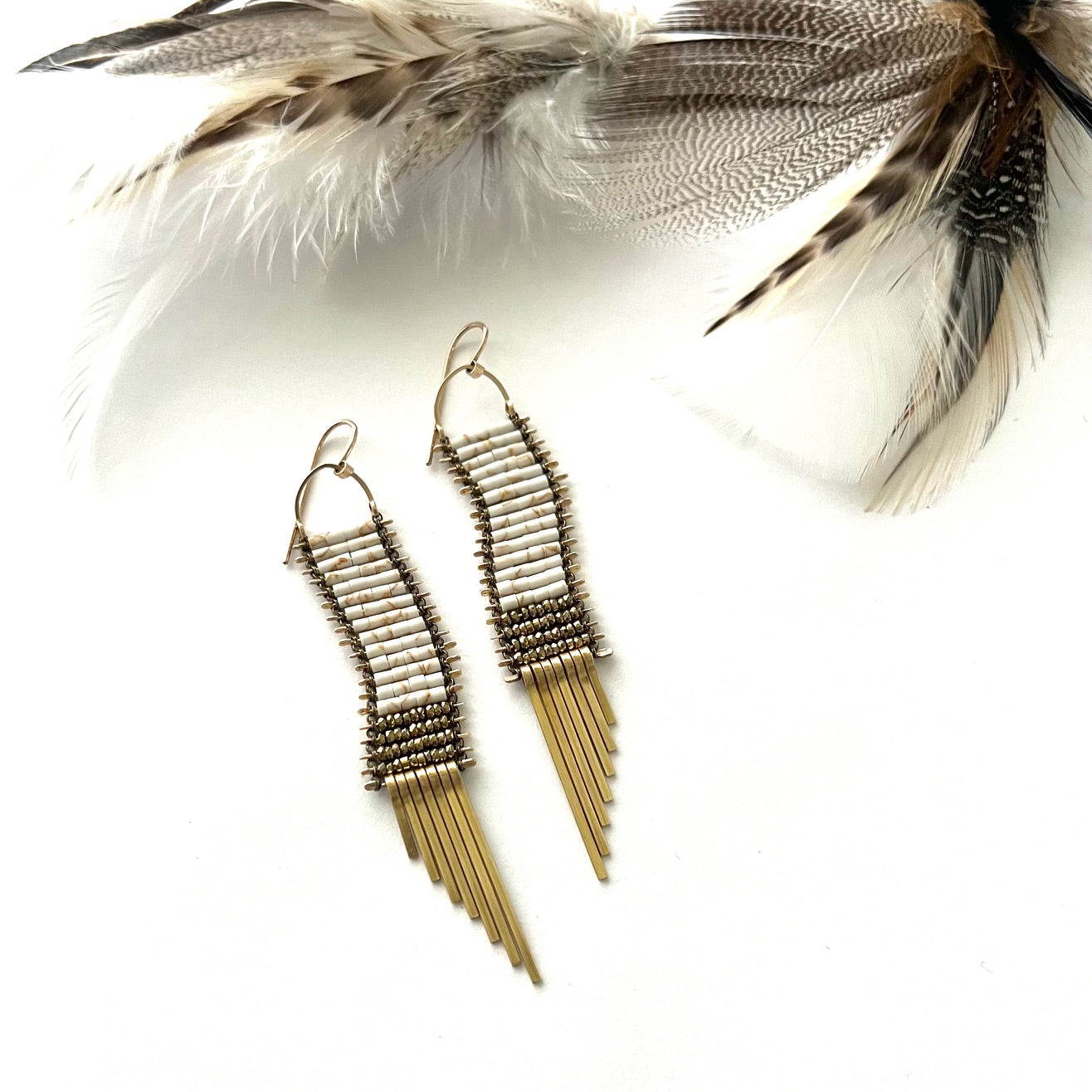Demimonde White Howlite Tapestry Earrings