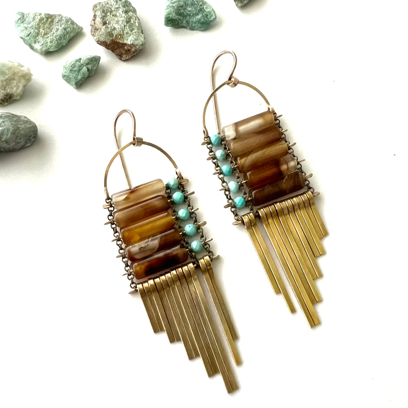 Demimonde Agate and Turquoise Earrings