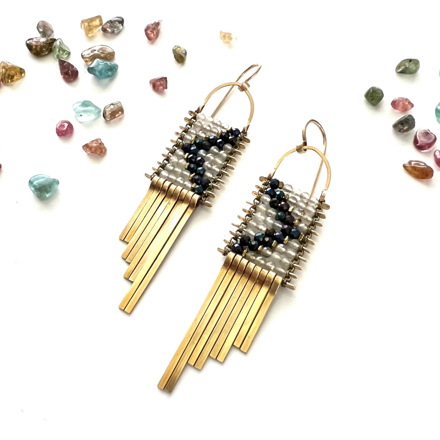Triangulus Spinel and Quartz Earrings