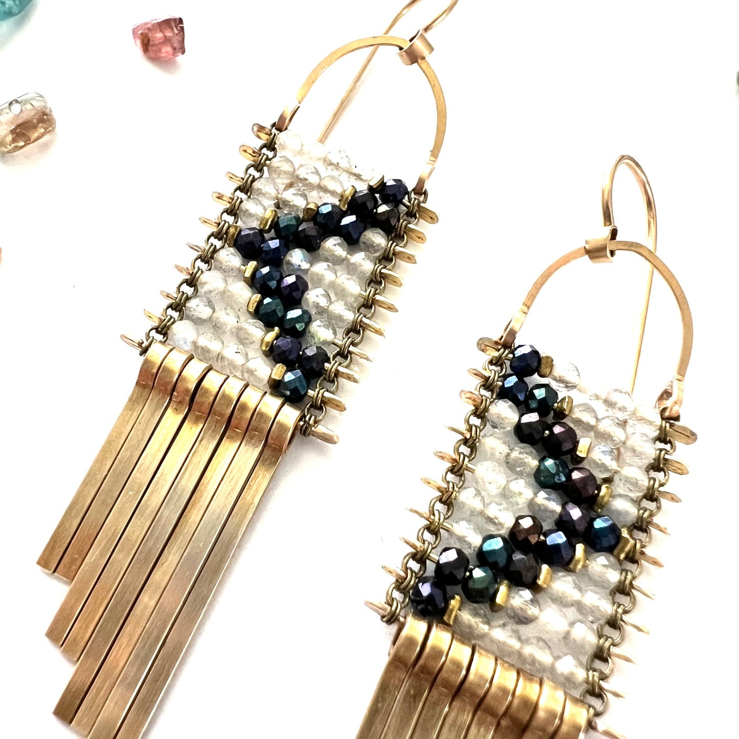 Triangulus Spinel and Quartz Earrings