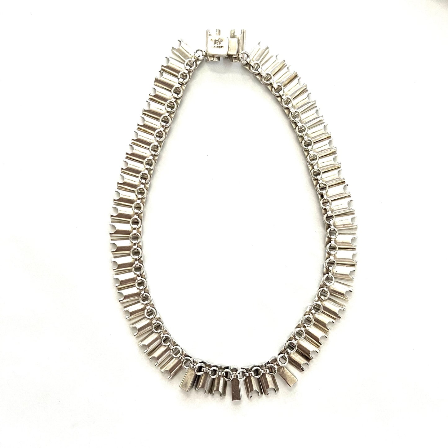 Vintage Modernist Silver and Lapis Choker Necklace