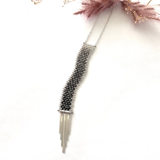 Demiomonde Ombre Rutile Quartz and Silver Necklace