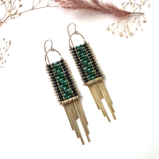 Demimonde Emerald Green Tapestry Earrings
