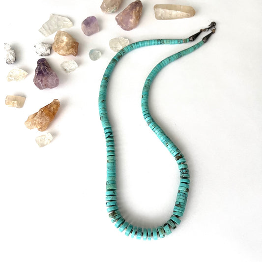 Vintage Turquoise Heishi Choker Necklace
