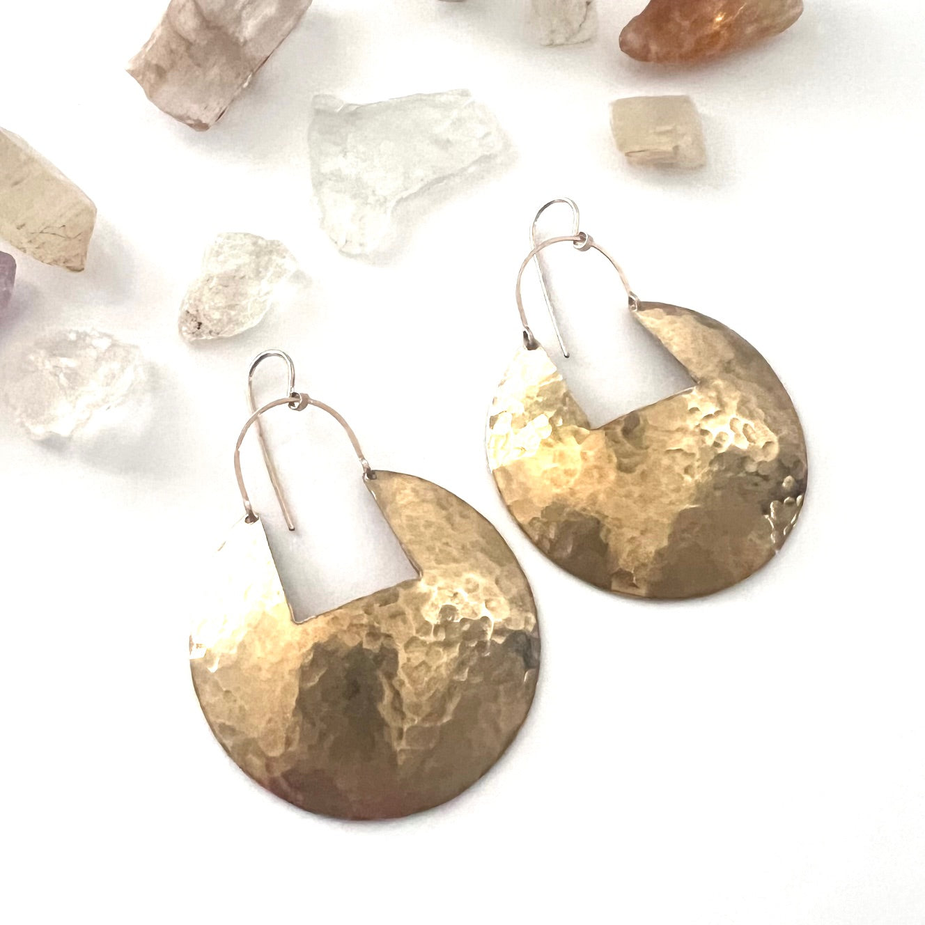 Demimonde Hammered Brass Medallion Earring