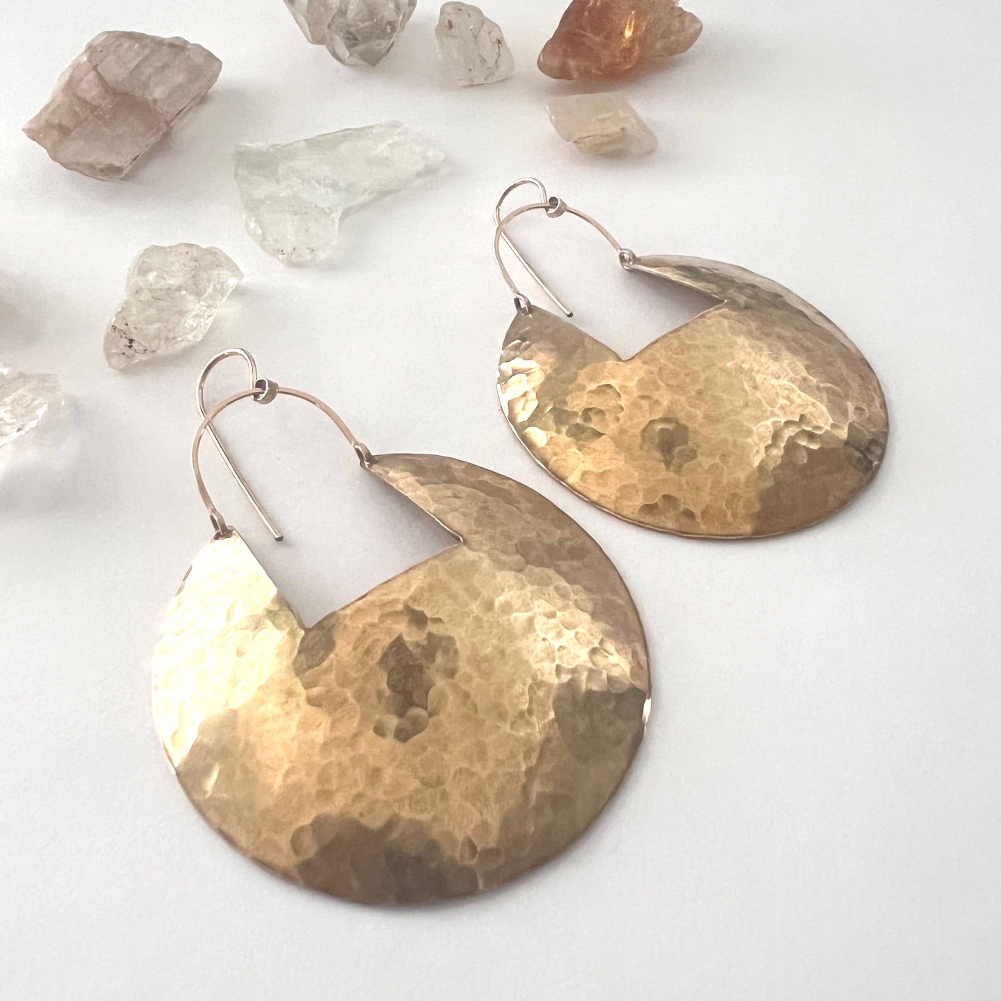 Demimonde Hammered Brass Medallion Earring