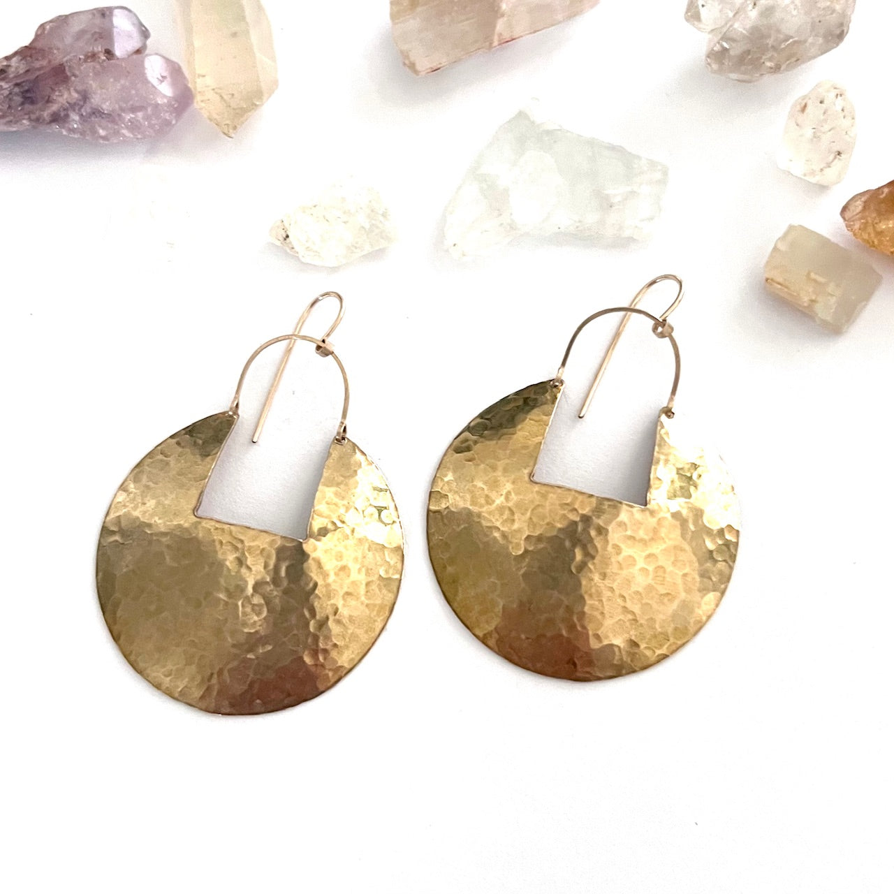 Demimonde Hammered Brass Medallion Earring