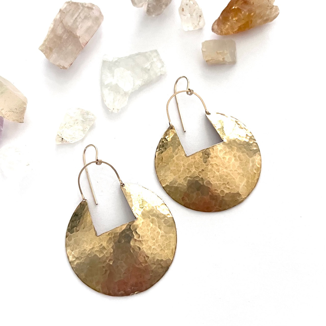 Demimonde Hammered Brass Medallion Earring