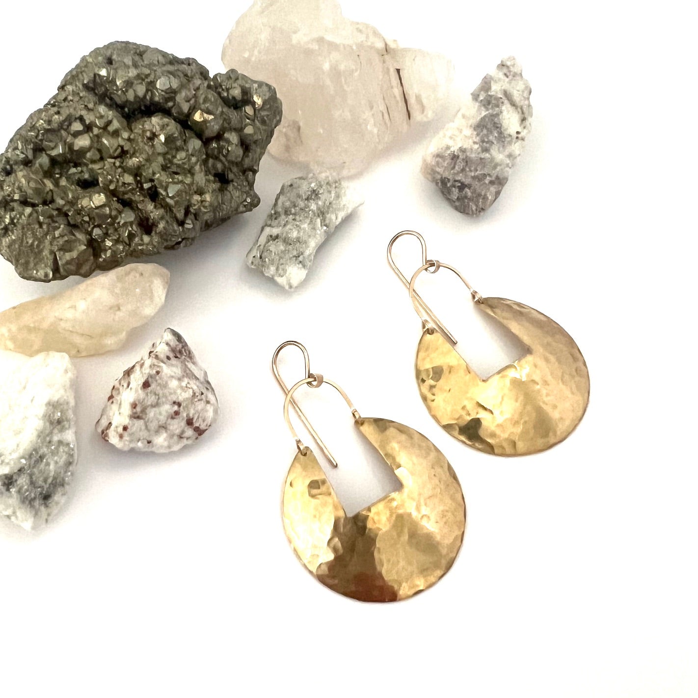 Demimonde Hammered Brass Medallion Earrings