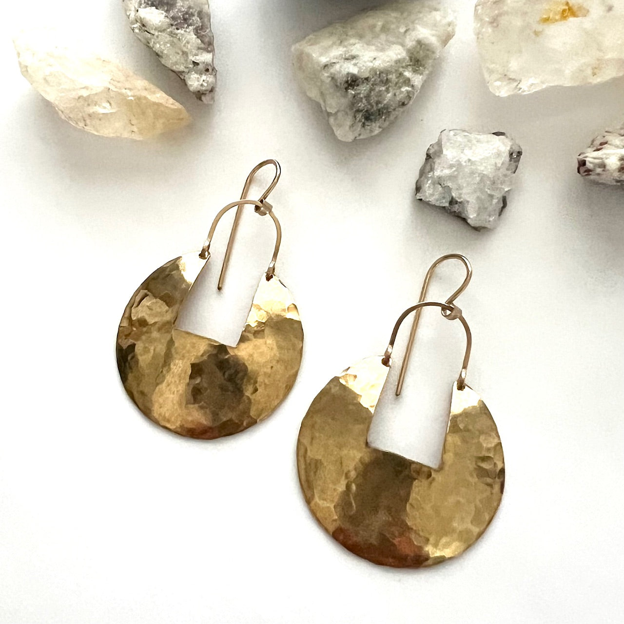 Demimonde Hammered Brass Medallion Earrings