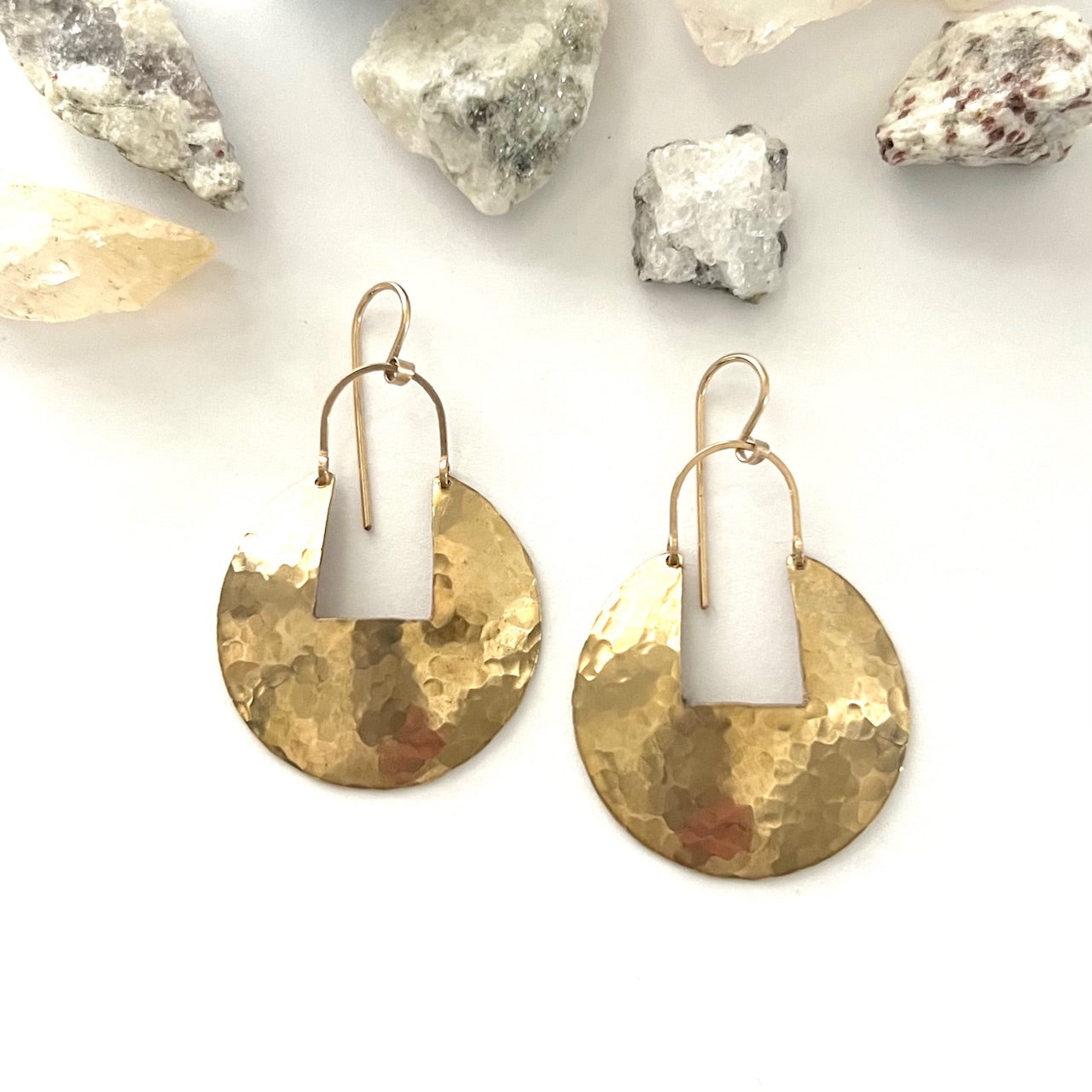 Demimonde Hammered Brass Medallion Earrings