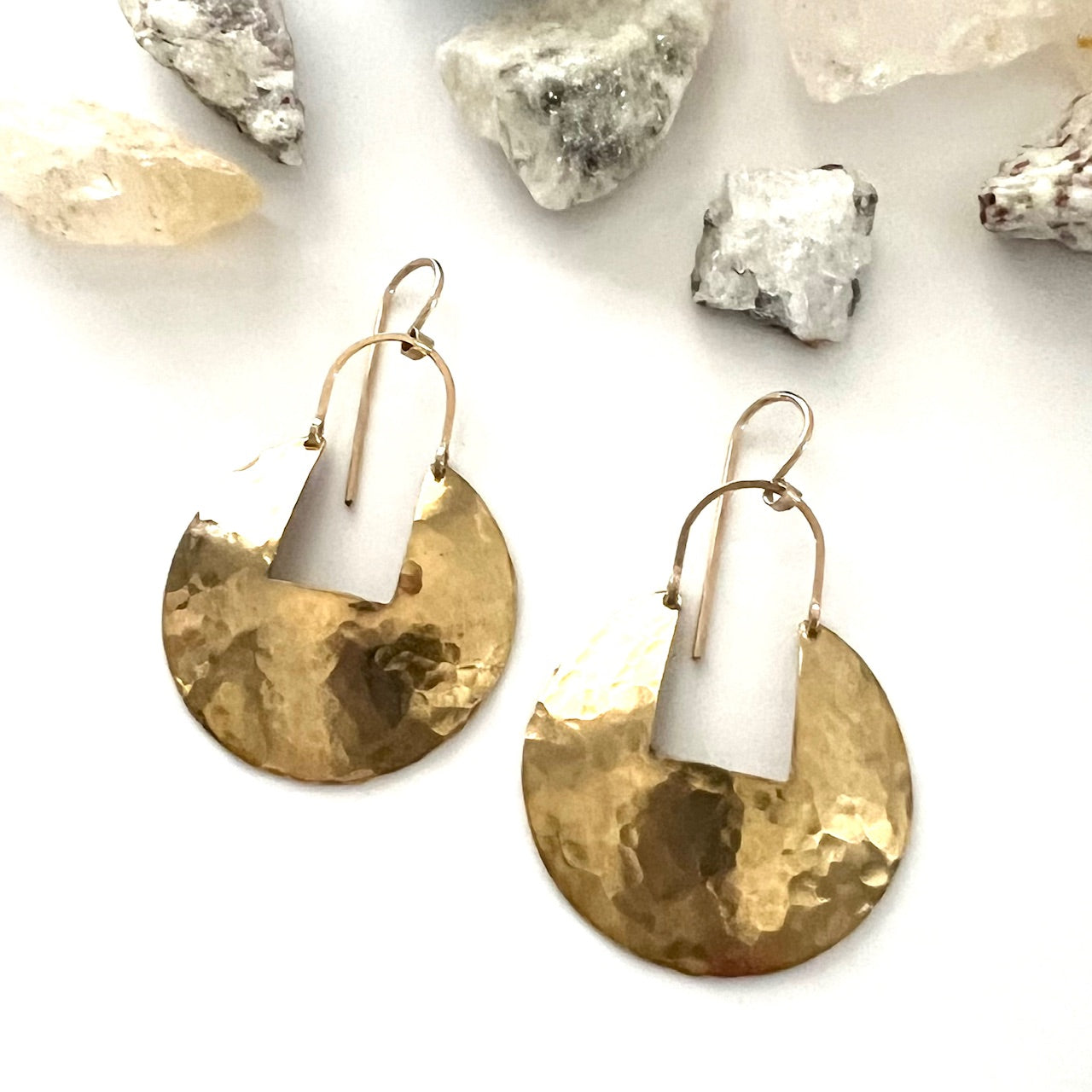 Demimonde Hammered Brass Medallion Earrings