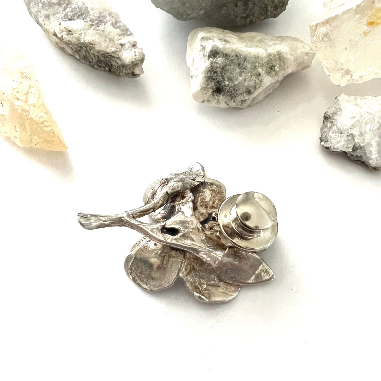 Forget Me Not Vintage Sterling Silver Flower Pin