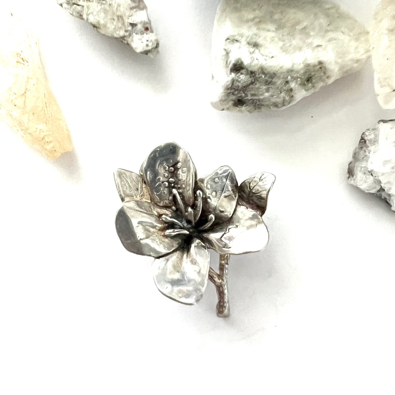 Forget Me Not Vintage Sterling Silver Flower Pin