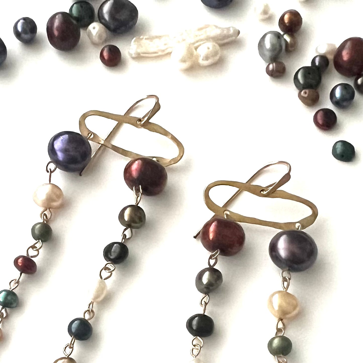 Cascading Pearl Demimonde Terra Earrings