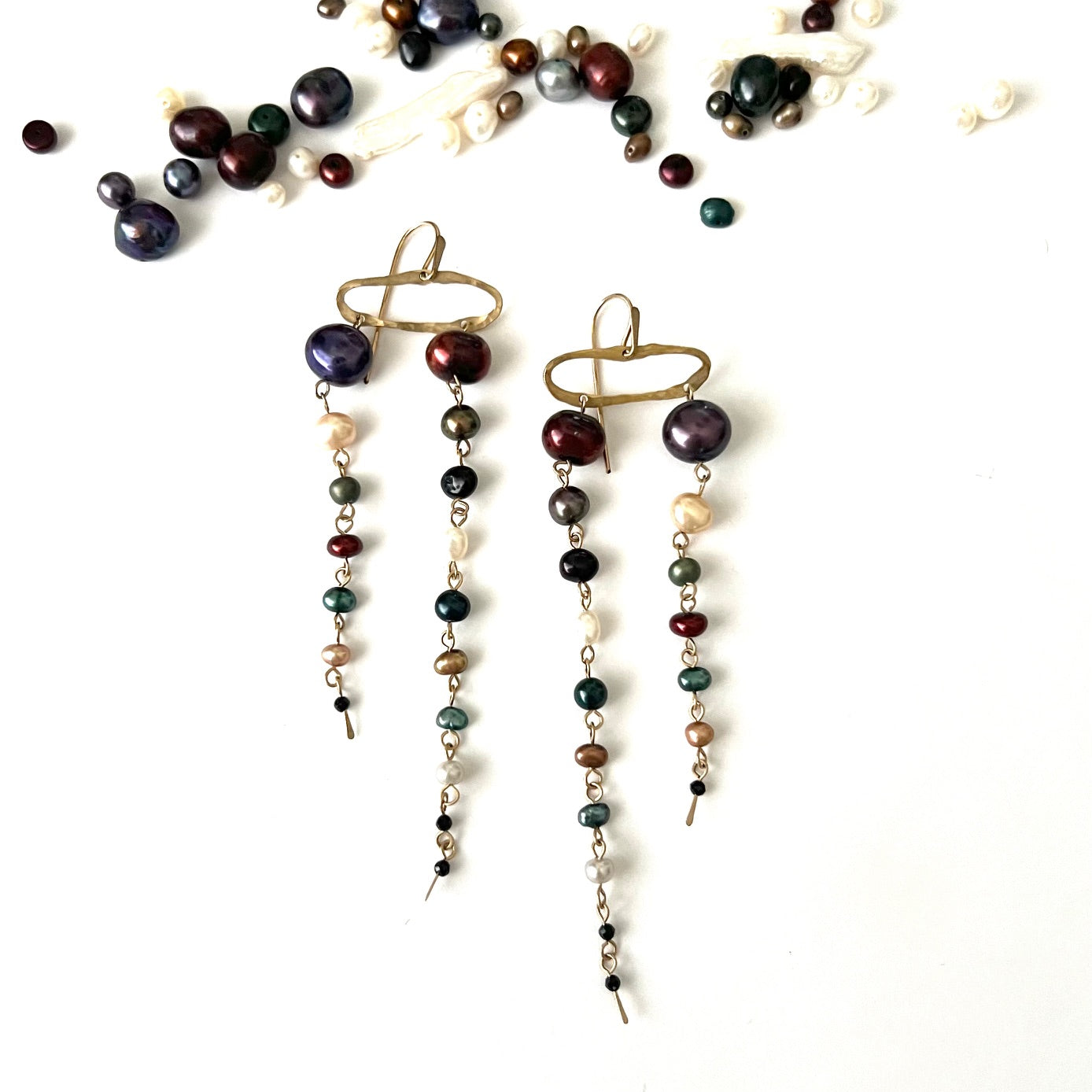 Cascading Pearl Demimonde Terra Earrings
