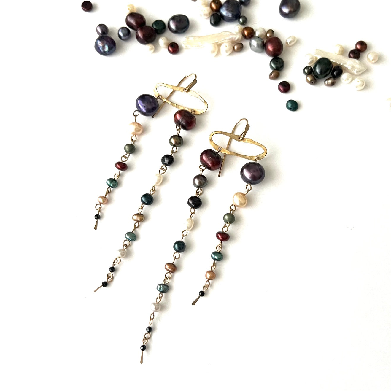 Cascading Pearl Demimonde Terra Earrings