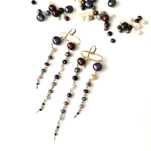 Demimonde Cascading Pearl Terra Earrings