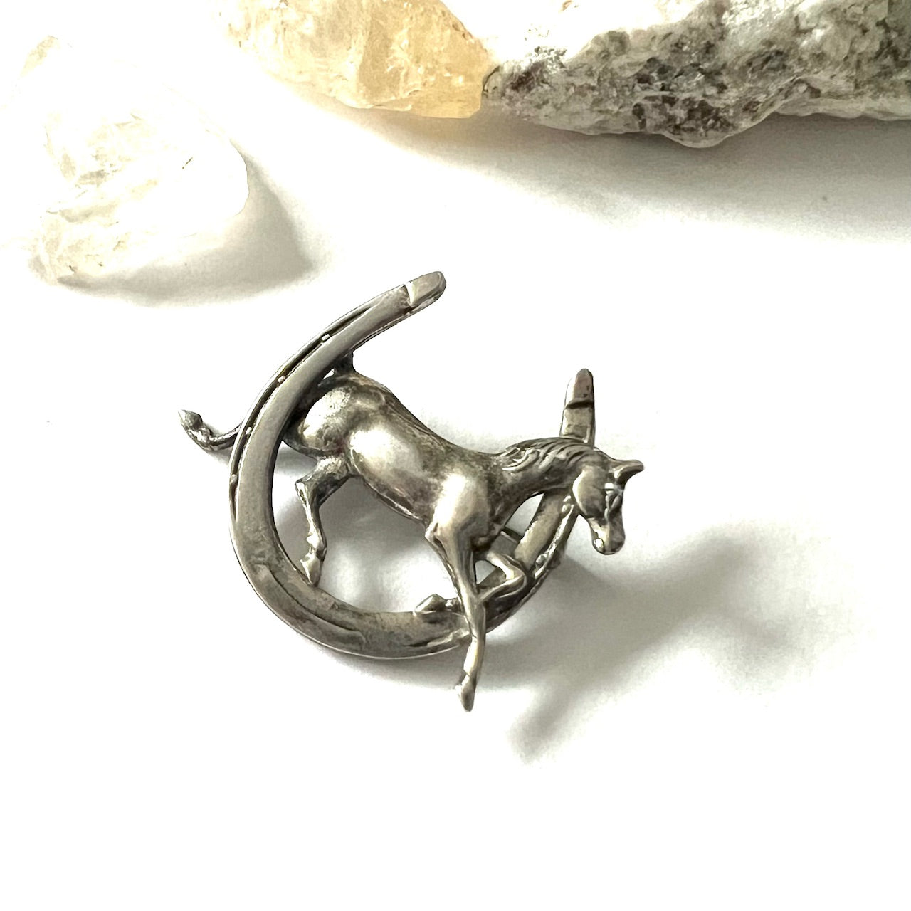 Year of the Horse Vintage Silver Horseshoe Pin