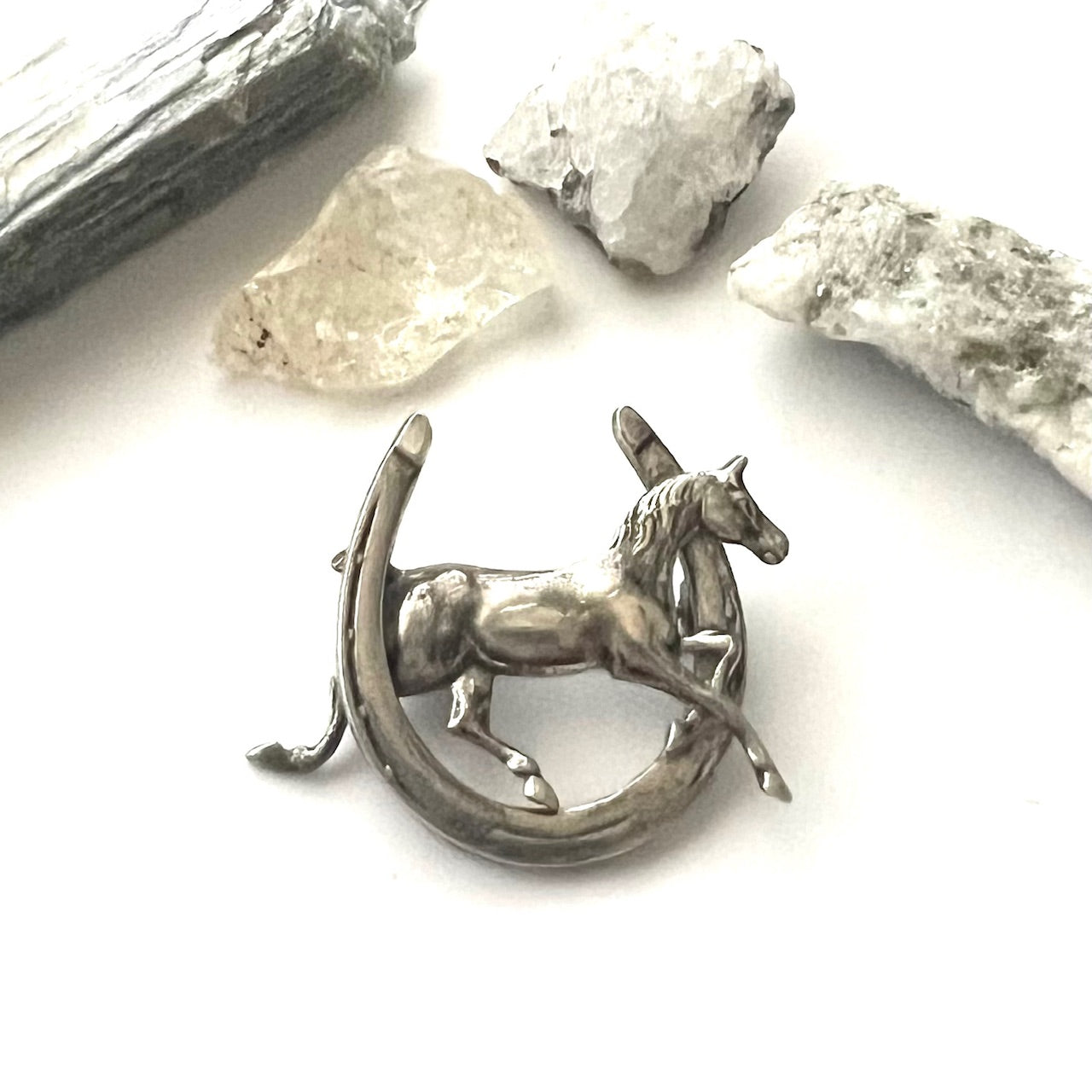 Year of the Horse Vintage Silver Horseshoe Pin