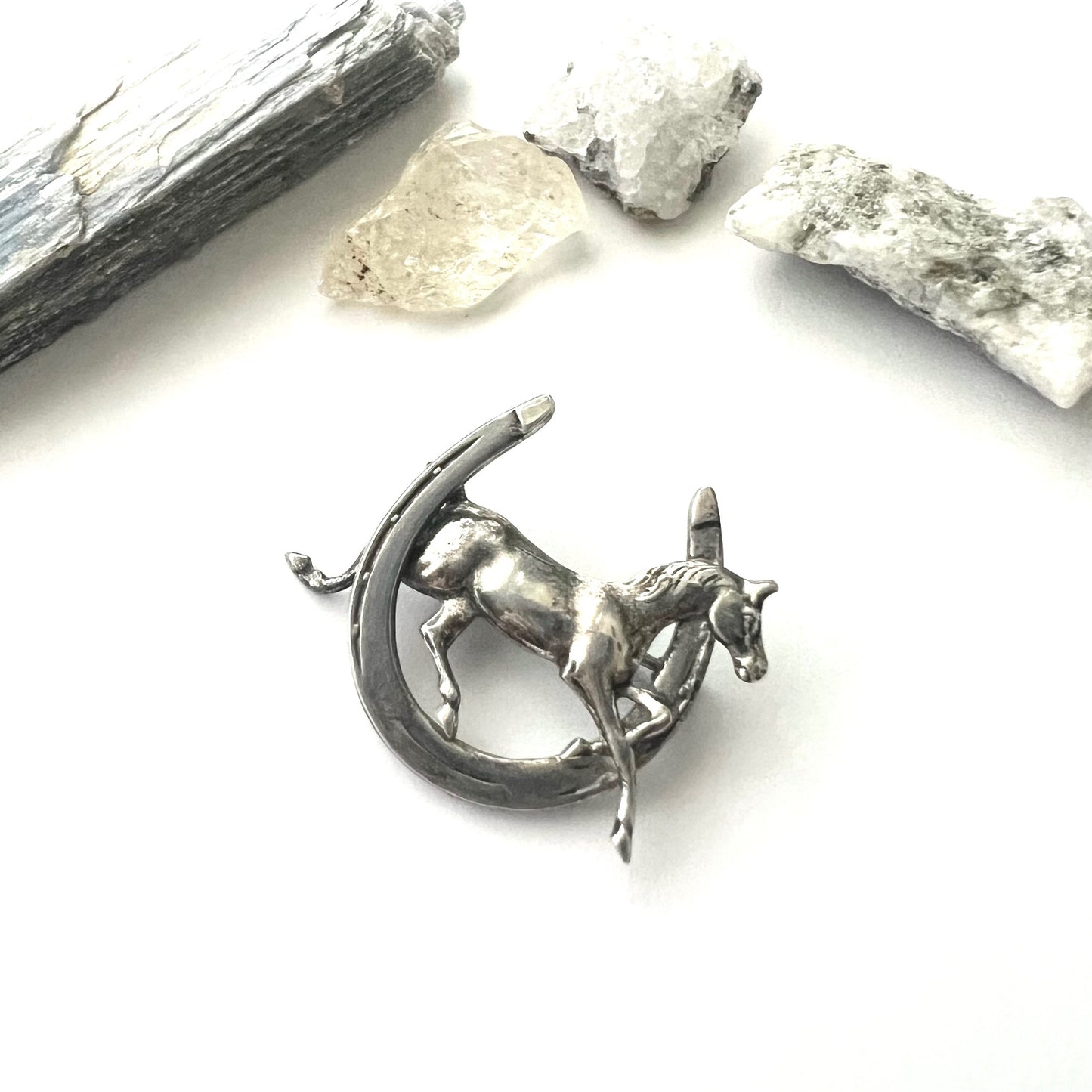 Year of the Horse Vintage Silver Horseshoe Pin