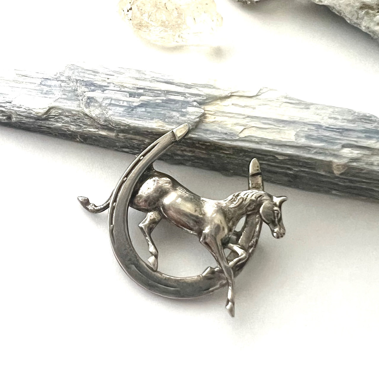 Year of the Horse Vintage Silver Horseshoe Pin
