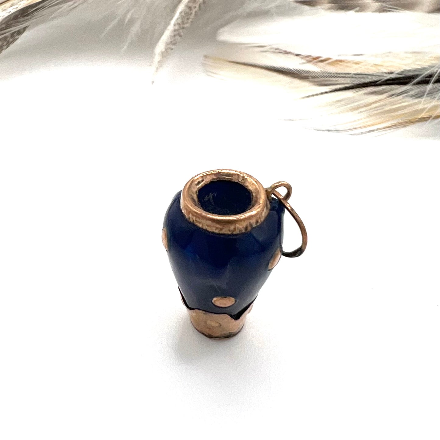 Vintage Italian Mano Figa Murano Cobalt Glass Vase Charm